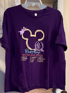 🌍💜 Disney Inspired EPCOT Birthday World Tour Guide Custom Bella+Canvas Tee 💜🌍